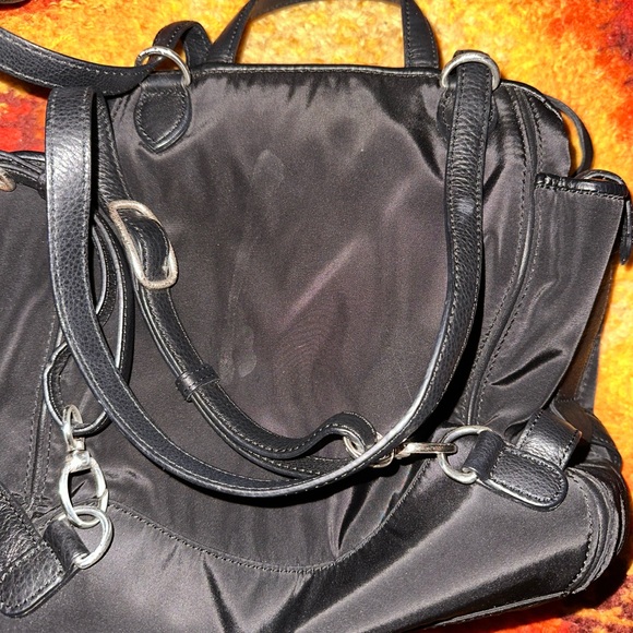 Brighton Twister Bennett Nylon Croco Patent Top Handle Zipper Backpack Bag Purse - Picture 8 of 10